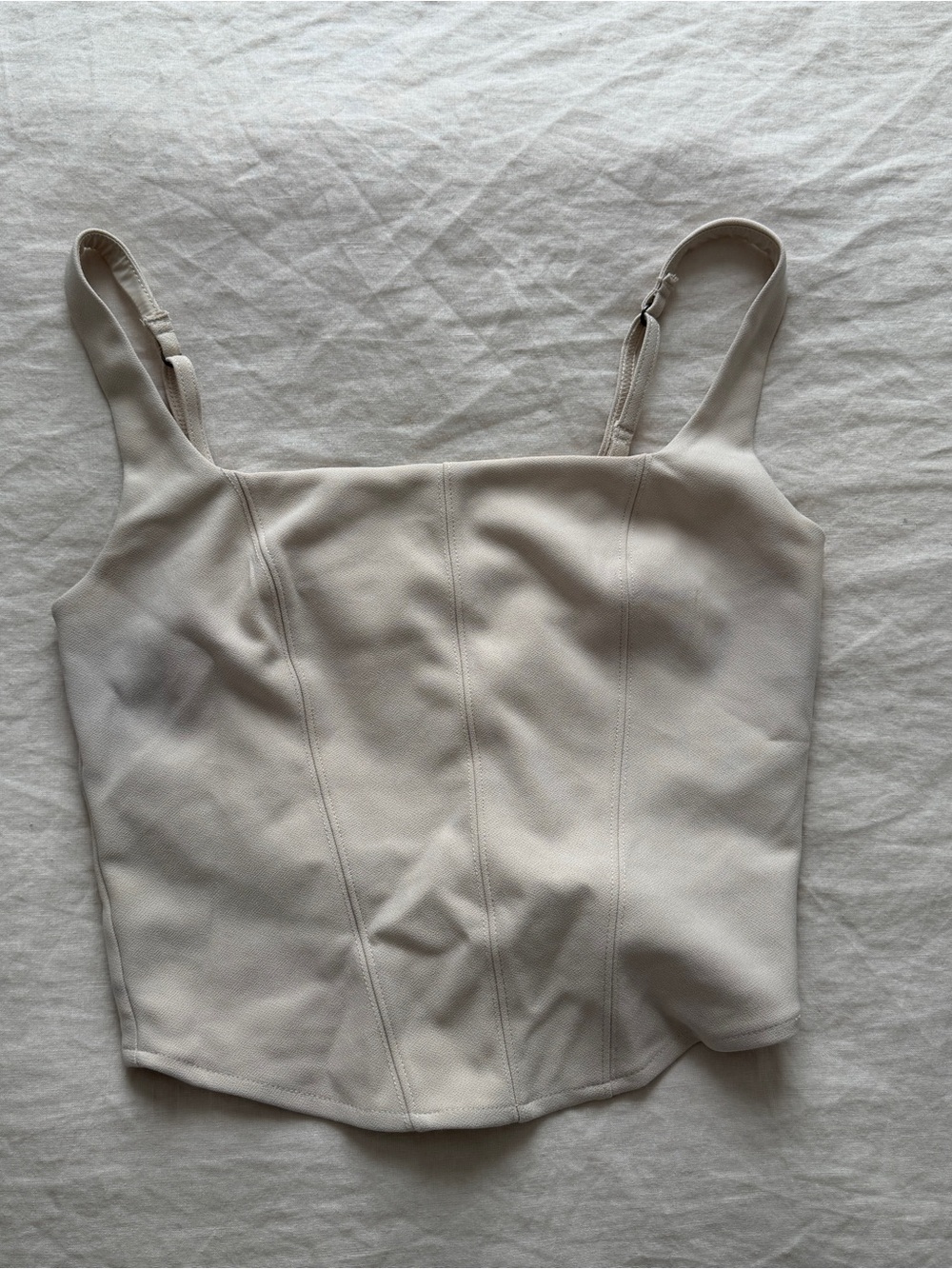 Abercrombie ecru/Cream Square-Neck Corset crop top